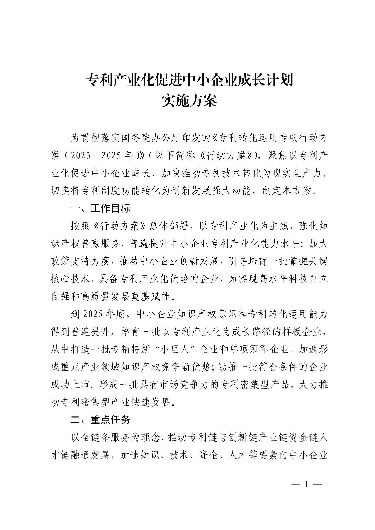 《專利產(chǎn)業(yè)化促進(jìn)中小企業(yè)成長計劃實(shí)施方案》的通知_南越商專知識產(chǎn)權(quán)